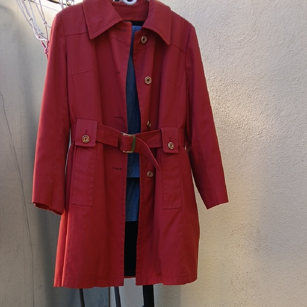 London Fog Coral Trench Coat with Belt